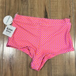 Kulani kinis Cheeky Retro Swim Bikini Bottoms Medium Pinky Promise